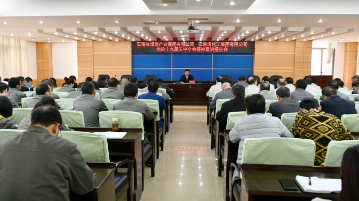 集团党委副书记、、、总司理高建嵩到云维集团宣讲党的十九届五中全会精神