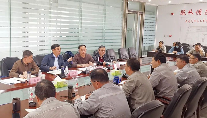 集团党委副书记、、、总司理高建嵩一行到先锋化工督导调研